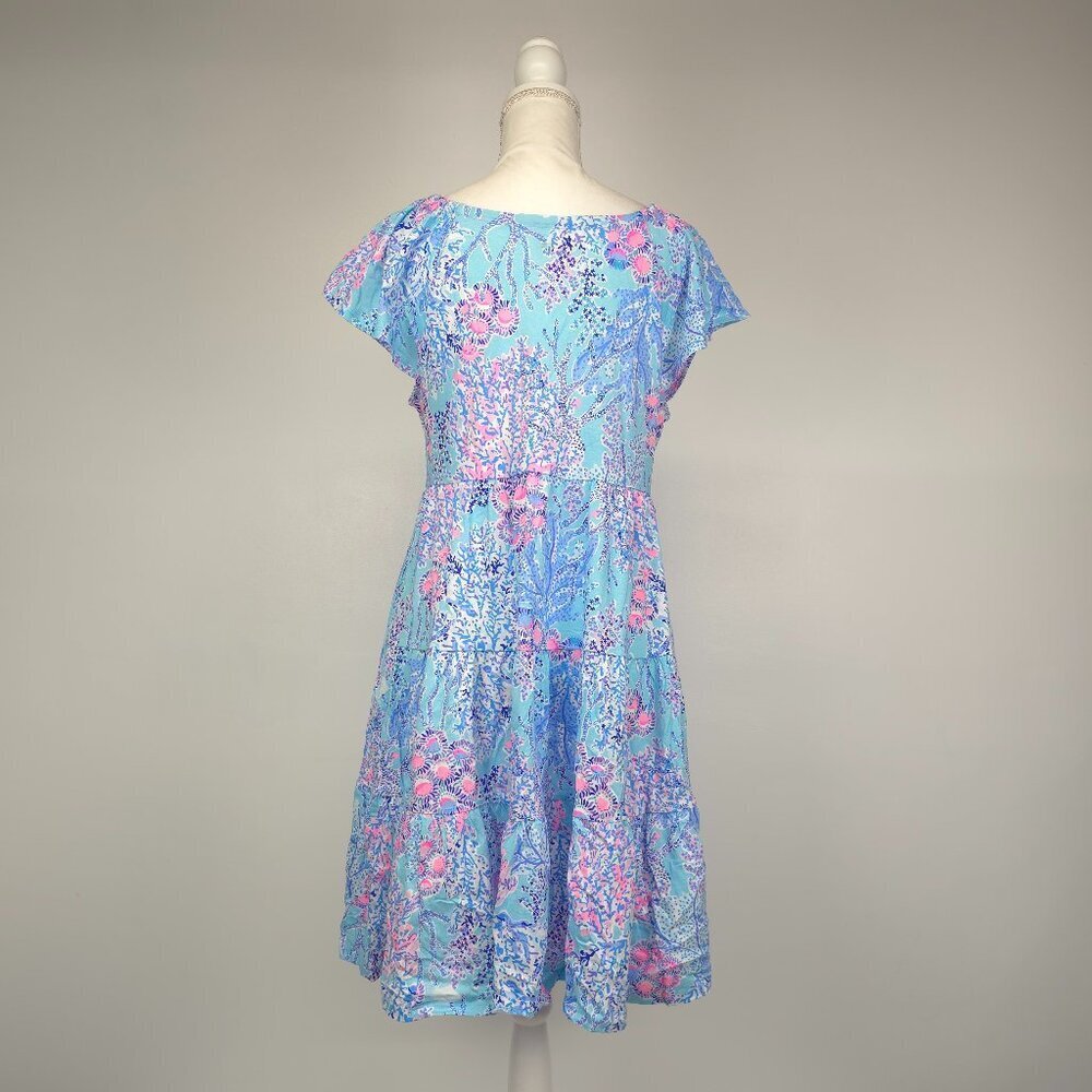NWOT Lilly Pulitzer Kawai Flutter Sleeve Blue Ibiza Now You Sea Me M,L,XL - Picture 4 of 16